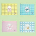 Kids cartoon grid PVC document bag A4 A5 stationery storage pouch cute sheep design. - Lamb