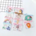 Transparent PVC mesh pencil pouch set with cute cartoon animal prints for stationery. - Zipper Style / S