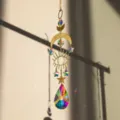 Acchiappasole in cristallo evil eye con elementi in ottone a luna e stella casa - Stile Combo Sole Malocchio (Stile 4)