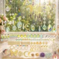 Comprehensive 800pcs DIY suncatcher kit featuring K9 crystals and golden pendants - DIY Material Kit / 800 Pieces Set / Gold