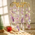 Elegante acchiappasole in cristallo viola con prismi AB colorati per finestre casa - Scacciapensieri Polpo Viola / Viola