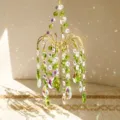 Acchiappasole in cristallo verde con prismi AB per decorazione giardino e finestre - Scacciapensieri Polpo Verde / Verde