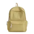 Vue de face d'un sac à dos d'étudiant jaune minimaliste de grande capacité pour l'école - L / Jaune