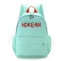 Grand sac à dos scolaire vert menthe pour étudiants avec broderie HDKEAN rouge - Vert