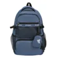 Großer blauer College-Rucksack mit mehreren Taschen und passender kleiner Zusatztasche - Blau