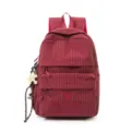 Vue de face d'un sac à dos scolaire à carreaux rouges avec broderie MARS SOCIETY et tag - L / Rouge