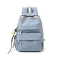 Grand sac à dos d'école à carreaux bleus avec logo Mars Society et breloque cœur - Bleu