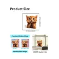 Autocollant de fenêtre chat mignon statique, taille 17,5cm, design double face décoratif - Style Chat Orange (SPZ-A25118) / 17.5x17.5cm
