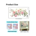 Vue détaillée de stickers de fenêtre roses statiques avec design double face et dimensions - Style Rose Fraîche (SPZ-A25114) / 52.5x28cm