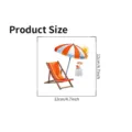 Technical detail drawing of beach umbrella and chair wall sticker measuring 12x12 cm - 12x12cm / Beach Theme (SPL-KG25028)