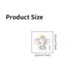 Dimensioni dettagliate dell'adesivo murale in PVC con elefante, misura 12x12 cm o 4,7 pollici. - 12x12cm / Motivo Elefante (SPZ-KG25008)
