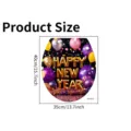 Product size guide for Happy New Year waterproof PVC toilet lid sticker, 40cm x 35cm - Happy New Year Balloons Style (SPL-WC24231) / 40x35cm Pack