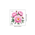 Self-adhesive peony flower wall sticker size detail: 30x30 cm / 11.8x11.8 inch square - Peony Pattern (SPL-WC24288) / 30x30cm / Pink Peony