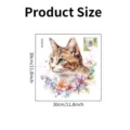 Detailed view of cat and floral waterproof PVC toilet sticker with 30cm dimensions - Cat Flower Style (SPZ-WC24390) / 30x30cm