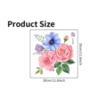 Quadratischer wasserdichter PVC Blumen Wandaufkleber mit 30x30cm Produktmaßen - Aquarell-Blumenstil (WC24377) / (30x30cm)