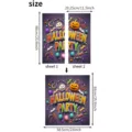 Detail view of waterproof Halloween pumpkin dishwasher stickers with sizing dimensions - Halloween Party Style (SPZ-X25063) / 2 Pieces/Pack (58.5x66cm)
