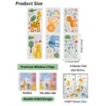Détails de taille et quantité pour le lot de 6 stickers de fenêtre animaux de dessin animé - Animal Plante De Dessin Animé (SPZ-A25071) / Lot De 6 Feuilles (17.5x30cm Par Feuille)