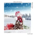 Dimensioni dettagliate del set di 6 adesivi per scale 3D con pupazzo di neve Natale - Scena Invernale con Pupazzo di Neve (SP-T047) / Set da 6 Pezzi (18x100cm)