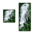 Pegatinas 3D autoadesivas para escaleras y paredes paisaje cascada natural - 6 Piezas / Cascada de la Selva (SP-T163)
