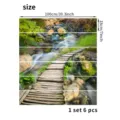 6 pieces set of 3D scenery staircase stickers with dimensions 100cm by 18cm each - Forest Path Landscape (SPZ-T24006) / 6pcs