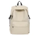 Professional view of minimalist cream large capacity student backpack for school and travel - White