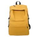 Front view of a minimalist large capacity yellow backpack with multiple compartments - Yellow