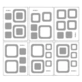 Dimensions for geometric waterproof bathroom wall stickers, 6pcs set in 15x20cm size - 15x20cm / 6 Pieces / Gray Geometric Style (SPZ-B092)