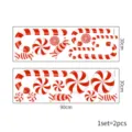 Dimensions and set details for red and white striped Christmas candy wall stickers - 30x90cmx2 Sheets / Red and White Striped Candy