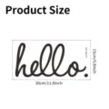 Detailed product dimensions for Hello slogan removable PVC wall sticker decal - hello. Slogan (SP-S0177) / 15x30cm / Black