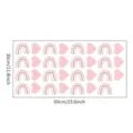 Vue détaillée des dimensions du sticker mural cœurs et arcs-en-ciel - Modèle SPZ-S0496 / Paquet 30x60cm