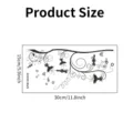 Schéma détaillé des dimensions pour sticker mural et de couvercle de toilette floral noir - Vigne Florale (SPW-S0449) / Paquet 15x30cm / Noir