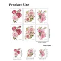 Cuadro de tallas detallado para pegatinas de bañera con flores de acuarela y patrones - SP-B027 / 15x20cm*6 Hojas/Paquete / Multicolor