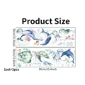 Detailed layout of cartoon ocean animal wall stickers, 90x30cm size chart for nursery - Watercolor Ocean Animals (SP-S0166) / 30x90cm x 2 Sheets
