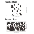 Schema delle dimensioni degli adesivi murali fantasma di Halloween con misure finali - Fantasma Spaventoso (SP-S0046) / 30X60cm