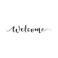 Minimalist handwritten Welcome wall sticker for door and home decor - Welcome Script (SP-S0003) / 7x30cm