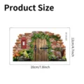 Close-up of 3D cartoon corner wall sticker with dimensions 20x12cm for home decoration - Cartoon Fairy Door - Forest Animal Mailbox Style (SP-S0180) / 12x20cm