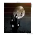 Halloween stair stickers featuring witch and haunted house silhouettes, set of 6 pieces - Halloween Witch Castle Silhouette / 6 Sheets (18x100cm)