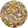 Vintage gouden metalen PET-stickers met sierlijke retro-ontwerpen voor DIY-dagboeken - 50 stuks metalen vintage