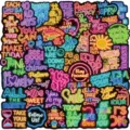 50 stickers néon avec citations inspirantes pour décoration DIY ordi et bagages - Autocollants Néon de Citations de Motivation / 50 Pièces/Paquet / Multicolore Néon