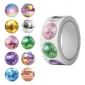 Roll of 500 colorful disco ball stickers for scrapbooking and envelope decoration - Disco Ball Dots (JJT224) / 500 Sheets/Roll