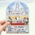Adesivo fai-da-te mondo in miniatura 3D con illustrazione del palazzo delle sirene a tre livelli - Museo delle Sirene