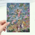 Adesivo illustrato con fate e un castello da fiaba per la decorazione creativa di agende - Sogno di una Notte di Mezza Estate