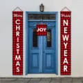 Christmas New Year Buffalo Plaid Door Banner Holiday Hanging Party Wall Decor Sign - Christmas New Year Style