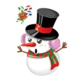 Adhesivo navideño para ventana, lindo muñeco de nieve con sombrero de copa y bufanda. - Número 2