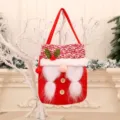 Borsa Regalo Mela di Natale Gnomo Rosso Peluche Sacchetto Caramelle Decorazione Festiva - Rosso