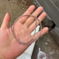 Detailansicht von 2-2,5 mm mini lavendel Süßwasserperlen für DIY-Schmuckherstellungsprojekte - Einzelner Strang (Ca. 39cm) / Natürliches Rosa Lila