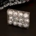 Boite de boules a facettes argentees decoratives de Noel pour sapin et fetes - 3CM 12 PCS / Argent