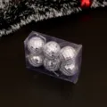Gros plan de boules disco argentées dans une boîte transparente pour sapin de Noël. - 4CM 6 PCS / Argent