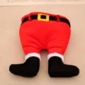 Plush Santa Claus legs decoration for Christmas tree, funny upside-down hanging holiday decor. - Belt Style