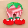 Christmas elf legs plush toy decoration tree topper holiday party hanging decor props red white - Elf Stripe Style